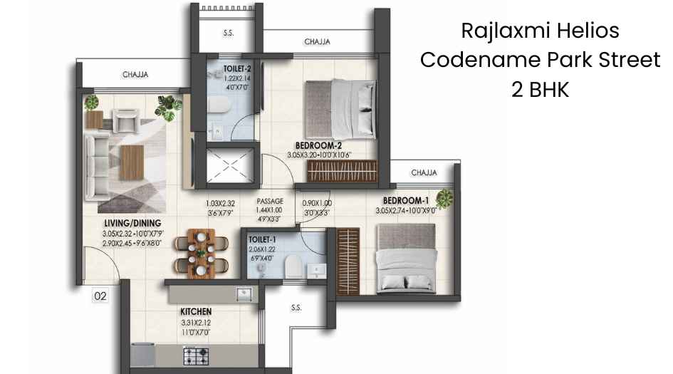 Rajlaxmi-Helios-Codename-Park-Street-2 BHK